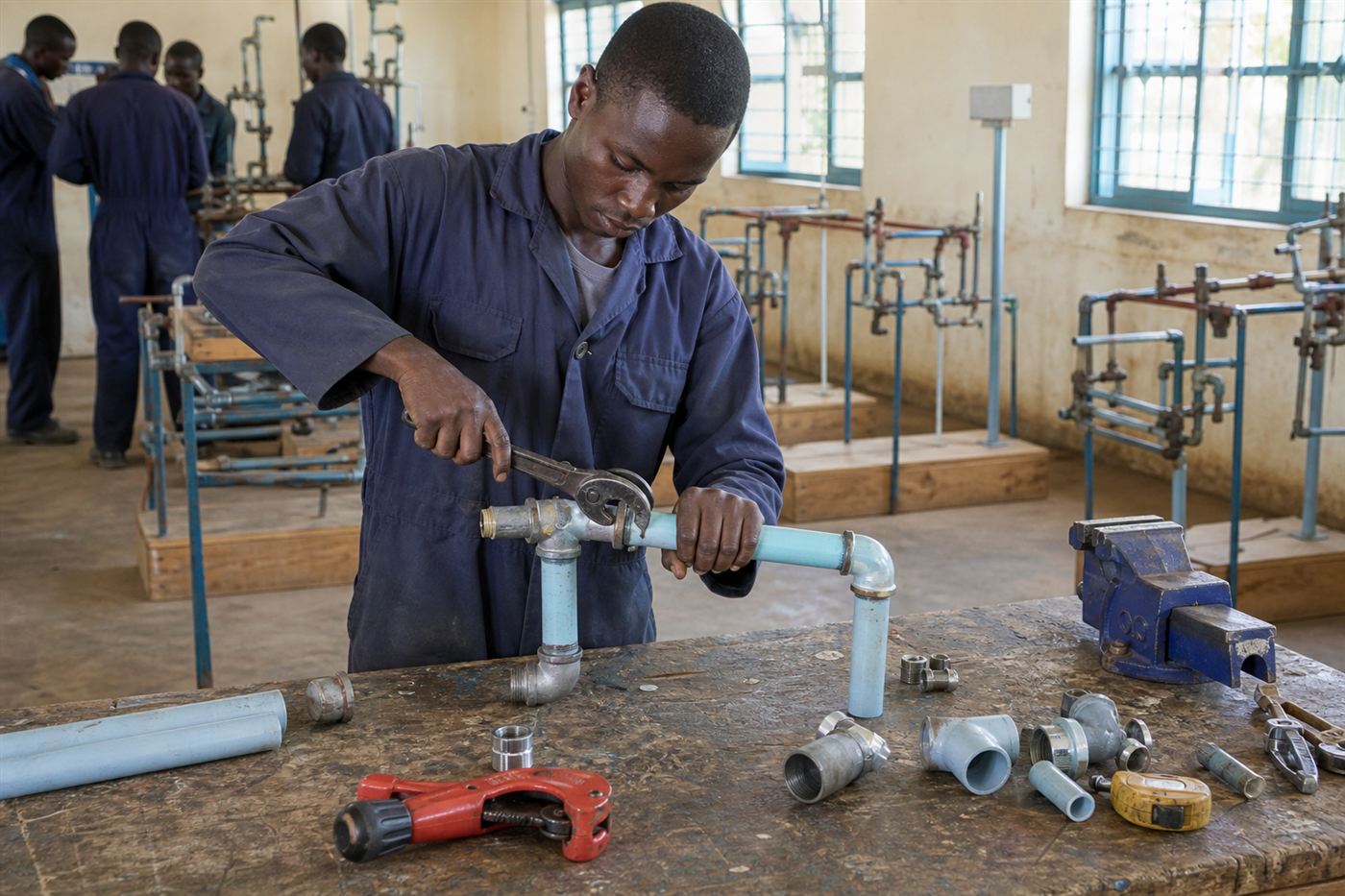 Plumbing training at IAT